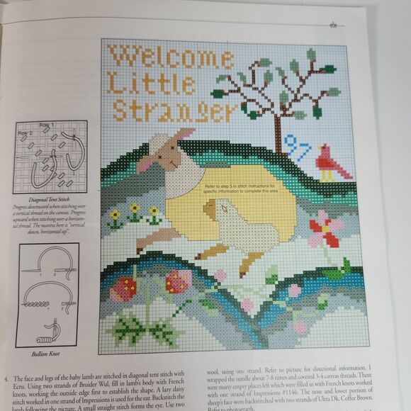 Vintage Sheep Cross Stitch Patterns Book  Needlework Fine Lines 1998 - Picture 4 of 6